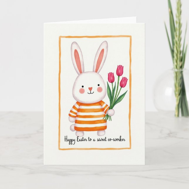 Buquê de Listras de Coelho Cartão de Primavera (Frente)