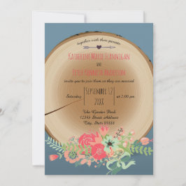 Buquê de Madeira Rústica - Convite de Casamento