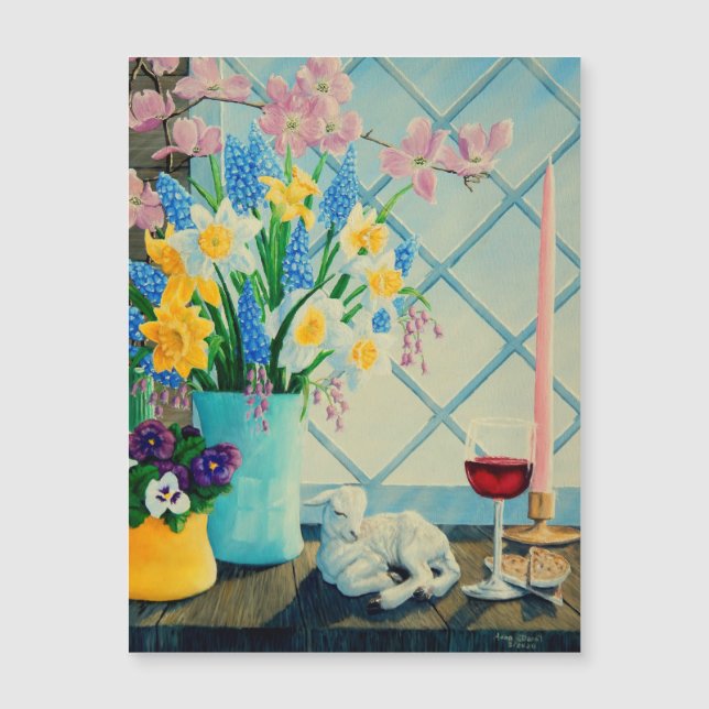 buquê de Primavera, Lamb de Deus, vinho/pão (Frente)