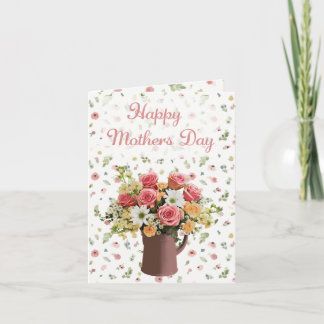 Buquê de Rosas Elegante Cartão do Dia das Mães