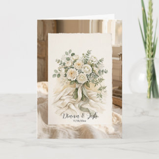 Buquê de Rosas Nupcial Floral de Casamento Cartão