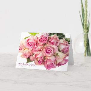 Buquê de Rosas Rosa Cartão de Agradecimento