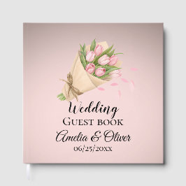 Buquê de Tulipas Rosa Élégant Livro de Visitas de 