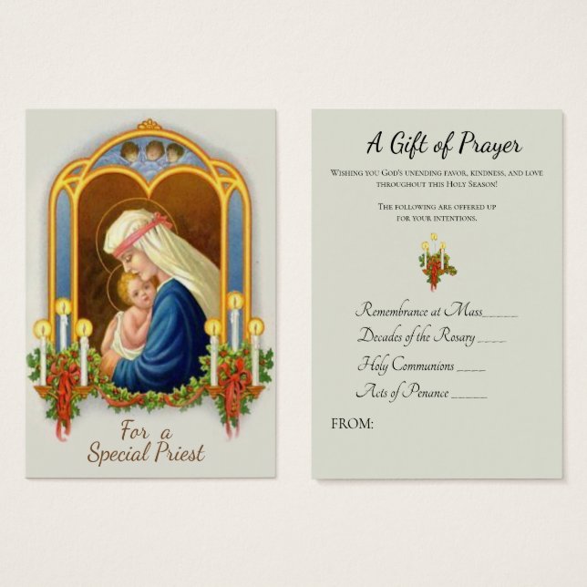 Buquê Espiritual do Padre Natal Cartões Sagrados (Frente & Verso)