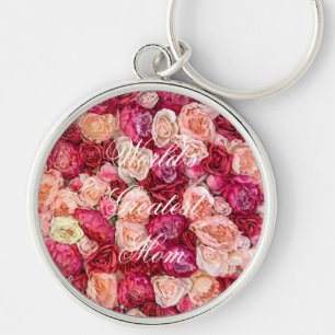 Buquê Flor Rosas Rosa Vermelhas Chaveiro Floral