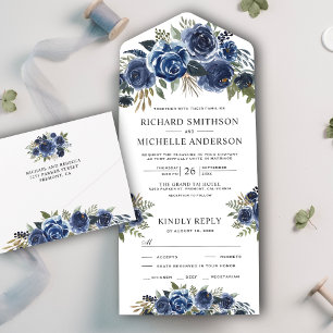 Buquê Floral Azul Naval Rústico País Casamento