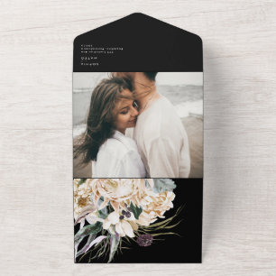 Buquê Floral Branco Foco De Fotografias Preto E