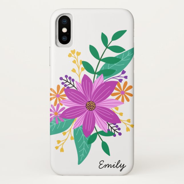 Buquê Floral Capa de telefone Personalizada (Verso)