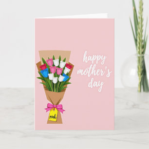 Buquê Floral Cartão de Apreciação para Mãe