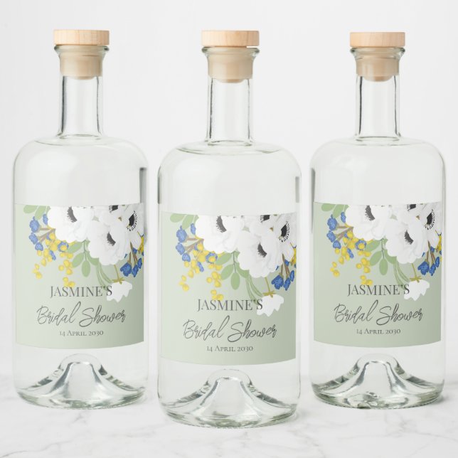 Buquê Floral de Anêmona para Chá de Noiva  (Garrafas)