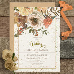 Buquê Floral de Ivory com Convite Dourado<br><div class="desc">O outono é um belo momento para um casamento, e as cores deste convite mostram-no. Os tons de terra macia de ferrugem, castanha, bronzeada e creme com folhagem verde-suja são espalhados com uma falso borda de ouro. Este convite, que faz parte do Fall Floral Buquê Invitation Suite de cartas criadas...</div>
