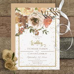 Buquê Floral de Queda com Convite de Casamento Dou<br><div class="desc">O outono é um belo momento para um casamento, e as cores deste convite mostram-no. Os tons de terra macia de ferrugem, castanha, bronzeada e creme com folhagem verde-suja são espalhados com uma falso borda de ouro. Este convite, que faz parte do Fall Floral Buquê Invitation Suite de cartas criadas...</div>