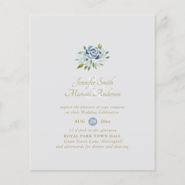 BUQUÊ Floral de Sage Azul e Derramado (Frente)