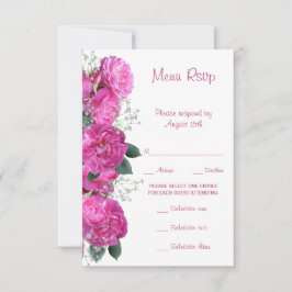 Buquê Floral Romântico Cardápio Casamento RSVP