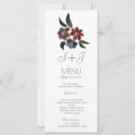 Buquê Floral Simples Rústico em Aquarela - Menu