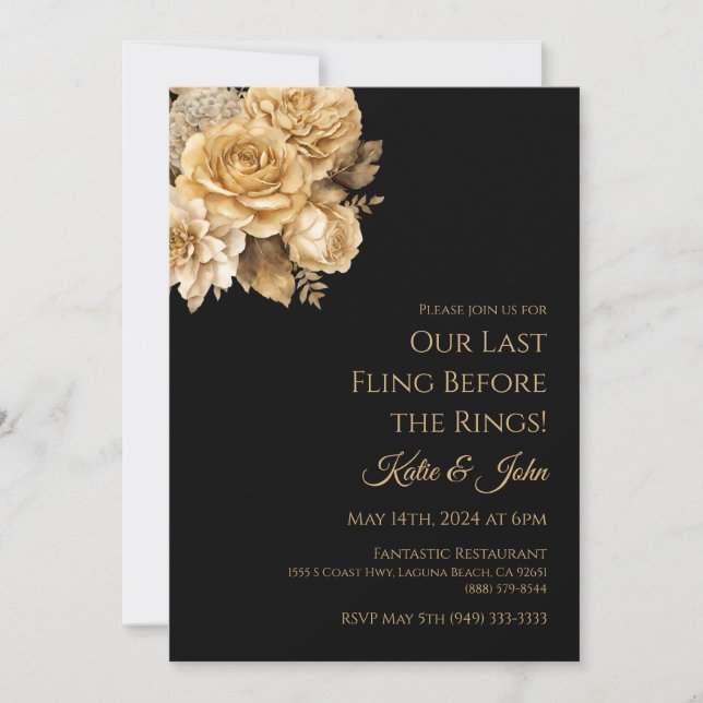 Buquê Neutro do Convite para Ensaio de Casamento (Frente)