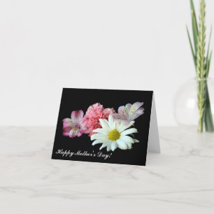 Buquê no cartão do dia das mães preto