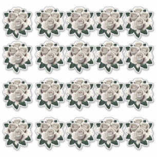 Buquê Rosa Branco com vários adesivos