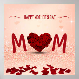 Buquê Rosa do dia de as mães - Impressão Poster