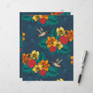 Buquês tropicais e beija-flores