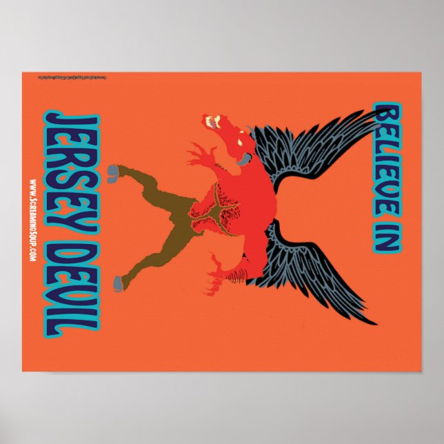 BURACA! Acredite na Poster do Diabo de Jersey (Frente)