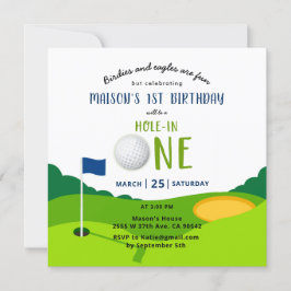 Buraco De Golfe De Aniversário Num Convite Par-Tee