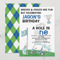 Buraco De Golfe Num Convite De Aniversário