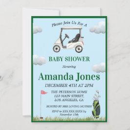 Buraco Em Um Convite Para Chá de fraldas De Golfe