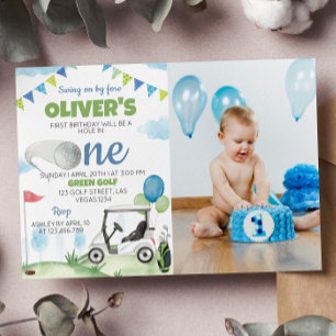 Buraco Em Um Convite Para primeiro aniversario De 