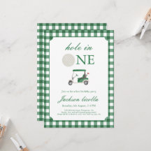 Buraco Verde em Um Convite de Aniversário de Golfe