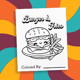 Burger e Fries | Página Color Me