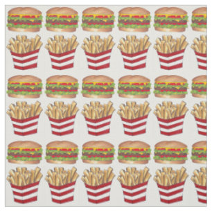 Burger Fry French Fries Fast Comida Tecido
