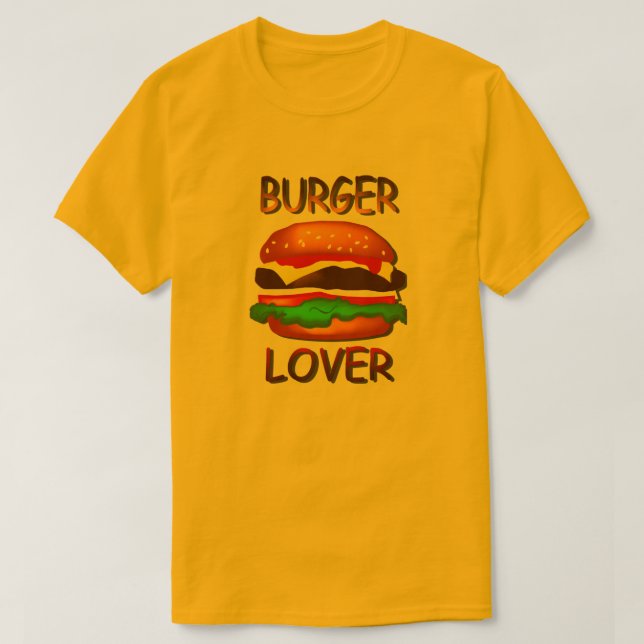 Burger Lover Hamburger Mens T-shirt Dourada (Frente do Design)