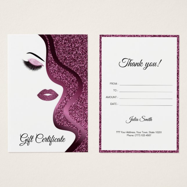 Burgundia Moderna com Efeito Glitter (Frente & Verso)