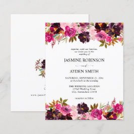 Burgundia Orçamental, Casamento Floral Rosa e Roxo