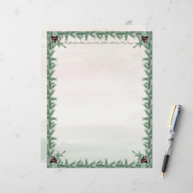 Burgundy Berry Holly Pine Natal (Frente/Verso In Situ)