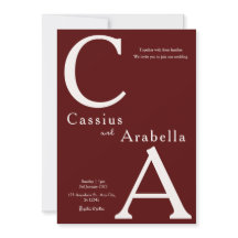 Burgundy Bliss: Versão 1 Convite De Casamento