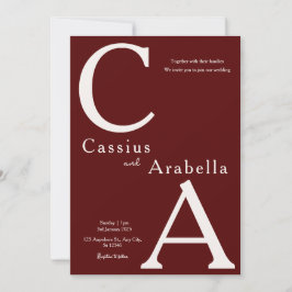 Burgundy Bliss: Versão 1 Convite De Casamento