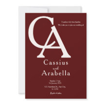 Burgundy Bliss: Versão 4 Convite De Casamento