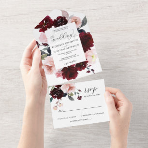 Burgundy Blush Dusty Rosa Vermelho Detalhes do Cas