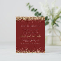 Burgundy de Casamento Dourado de Lixo do Orçamento