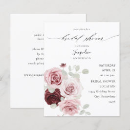 Burgundy de Orçamento e Chá de panela Floral Rosa