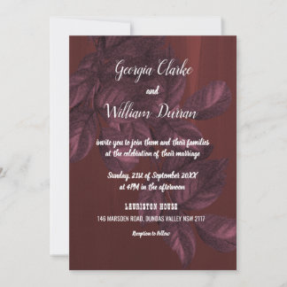 Burgundy deixa convite para Casamentos vintage rus