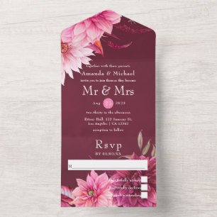 Burgundy e Blush - Casamento outono de outono - Tu