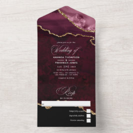 Burgundy e Dourada Casamento Agata Tudo Em Um Conv