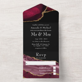 Burgundy e Dourada Casamento Agata Tudo Em Um Conv