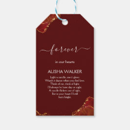 Burgundy e Douradas Etiquetas do Memorial Funeral