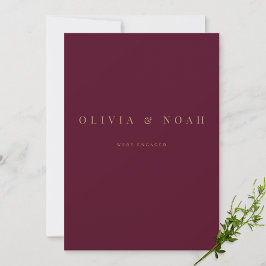 Burgundy e Dourado Estamos com o Cartão de Anúncio