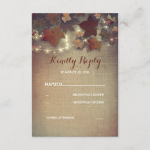 Burgundy Fall Deixa Cartões RSVP de Casamento Russ