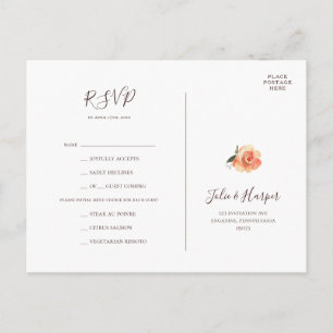 Burgundy Floral Cartão postal RSVP de Escolha d